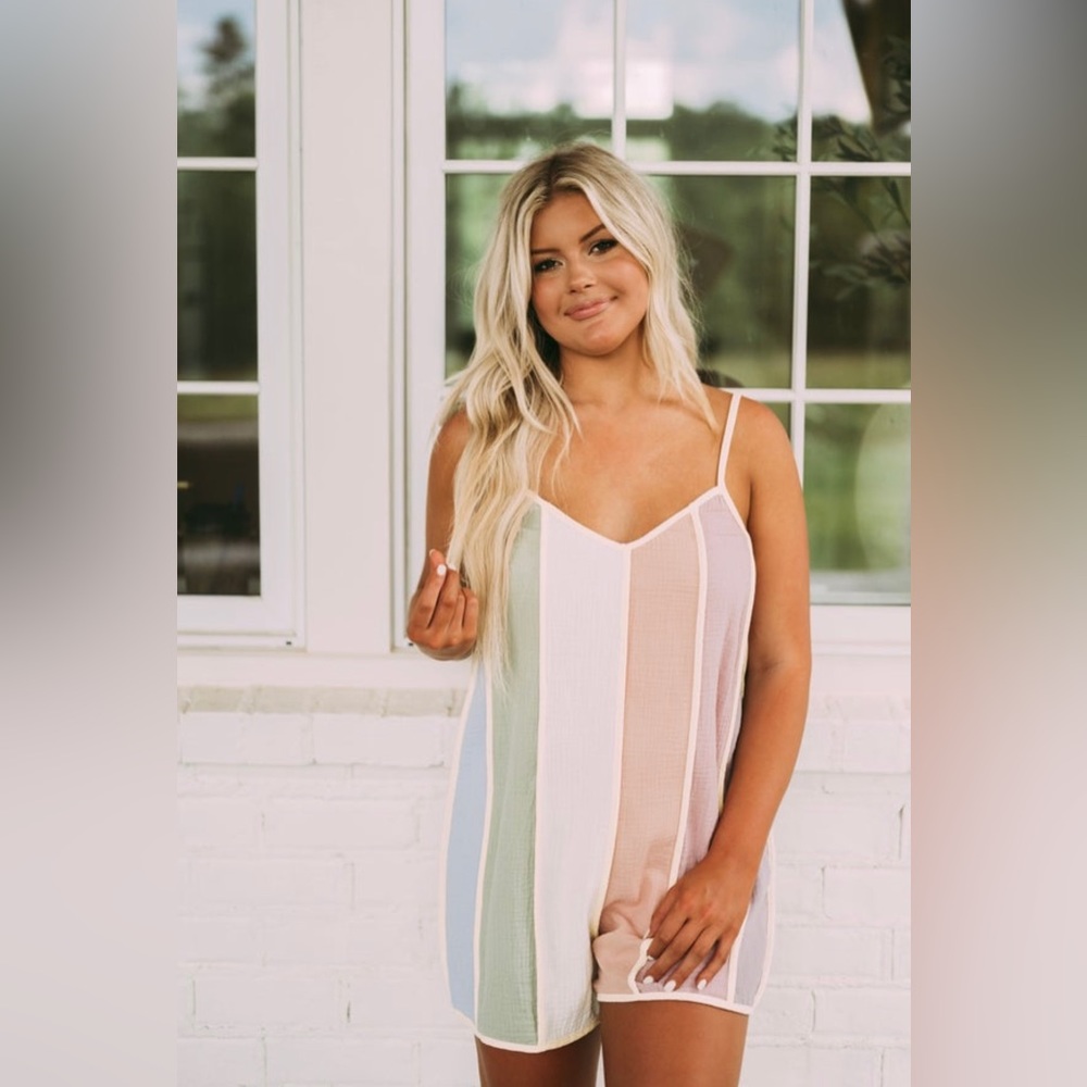 Storia Pastel Striped Romper